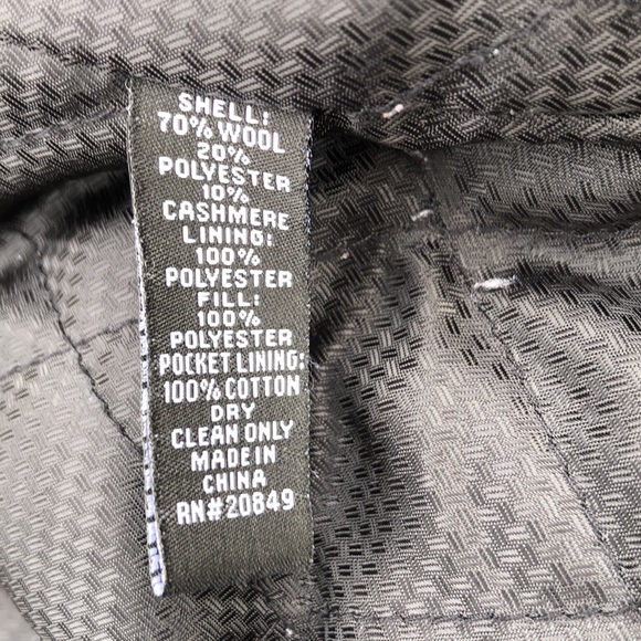 Alfani Black Cashmere Wool Cotton Pockets 4 Button Down Coat - Picture 9 of 12